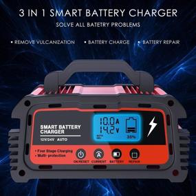 img 2 attached to 🔋 LEICESTERCN Car Battery Charger: Smart 12V 24V Automotive Maintainer with LCD, Repair Function - Ideal for Motorcycle, Automobiles, Boats, Tractors, Snowmobiles, and More