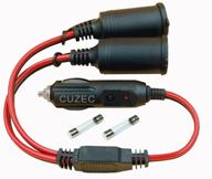 🚗 cuzec car lighter splitter, 2-way waterproof socket splitter with 16 awg cord, 12v/24v power charger adapter for cars, cigarette lighter extension logo