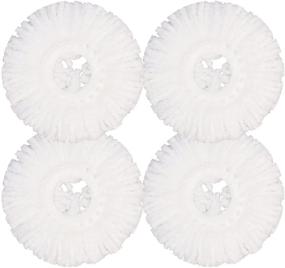 img 4 attached to 🧹 GIBTOOL 4 Pack Replacement Mop Heads for Hurricane Spin Mop - Microfiber Spin Mop Refills for Easy Cleaning - Round Shape Standard Size