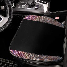 img 2 attached to 💎 Dyshuai Bling Sparkle Seat Covers for Women Girls - Rhinestone Mesh Seat Protectors with Shimmering Crystals - Universal Fit for 95% of Cars - 1 Front Seat Cover (Multicolor)