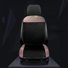 img 3 attached to 💎 Dyshuai Bling Sparkle Seat Covers for Women Girls - Rhinestone Mesh Seat Protectors with Shimmering Crystals - Universal Fit for 95% of Cars - 1 Front Seat Cover (Multicolor)