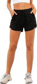 img 2 attached to 🏃 Stylish Aloodor Women's Athletic Dolphin Shorts: Pocketed Running Shorts with Drawstring