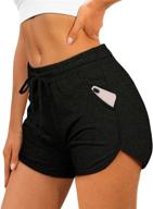 🏃 stylish aloodor women's athletic dolphin shorts: pocketed running shorts with drawstring logo