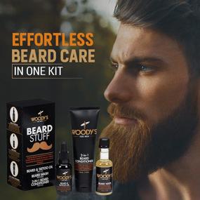 img 2 attached to 🧔 Woody's Beard Stuff 3 Piece Kit - Enhance Your Beard and Tattoo with our Premium Oil, Wash, and Conditioner