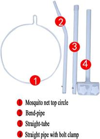 img 4 attached to Universal Metal Adjustable Mosquito Net Stand Holder for Baby Bed - Clip-on Mounting Support Ring Rack Stand Set with Accessories (Stand Only, No Mosquito Net)