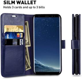 img 2 attached to 📱 Protective Blue Leather Wallet Case for Samsung Galaxy S8 with Screen Protector included - MONASAY