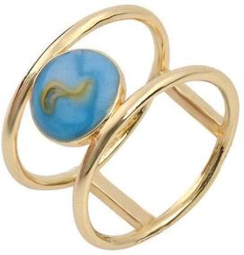 img 3 attached to 💍 Stunning MAIHAO Jewelry: 18K Gold Filled Huge Turquoise Wedding Anniversary Ring in Size 6-10 (US Code 7)