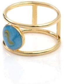 img 2 attached to 💍 Stunning MAIHAO Jewelry: 18K Gold Filled Huge Turquoise Wedding Anniversary Ring in Size 6-10 (US Code 7)