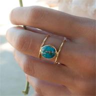 💍 stunning maihao jewelry: 18k gold filled huge turquoise wedding anniversary ring in size 6-10 (us code 7) logo