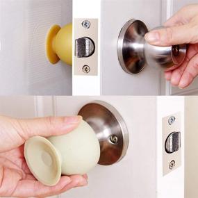 img 3 attached to HEFUTE Door Knob Cover 2 Pack Safety Door Stopper For Wall Protection Decorative Door Bumper Suitable For Bedroom Kitchen Office(Coffee)