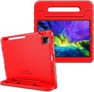 📱 fintie ipad air 4th gen & ipad pro 11 case - kid-friendly lightweight shockproof cover with stand, pencil holder (red) logo