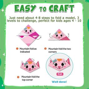 img 2 attached to 🦖 Dinonano Origami Paper Craft Kits for Kids - Arts and Crafts Kit with Origami Set and Color Folding Papers Book - Japanese Art Hobby for Adults and Beginners - Ages 4-10 - 132 in 1 (172 pieces)