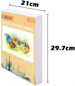 img 3 attached to Fyess 80 Sheet A4 Cold Press Watercolor Paper - White, Bulk Pack - 130 IB / 190 GSM Weight - Water Painting Art Notebook Pad - Watercolor Sketchbook - Ideal Painting Paper for Beginners or Students - Size: 8x12 Inch