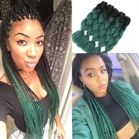 🌿 Vibrant Green Kanekalon Ombre Braiding Hair: Jumbo…