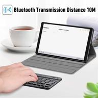 📱 fintie keyboard case for samsung galaxy tab a7 lite 8.7 inch 2021 model - slim lightweight stand cover with bluetooth keyboard, gray logo