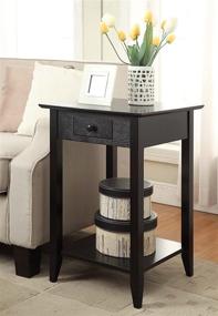 img 2 attached to 🖤 Black End Table with Drawer and Shelf by Convenience Concepts - American Heritage Collection