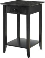 🖤 black end table with drawer and shelf by convenience concepts - american heritage collection логотип