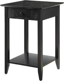 img 4 attached to 🖤 Black End Table with Drawer and Shelf by Convenience Concepts - American Heritage Collection