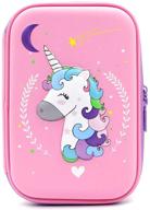 🦄 soocute moon unicorn pencil case with pop-out design, large capacity holder for girls, kids, toddlers – ideal for school, office, college (light pink) logo