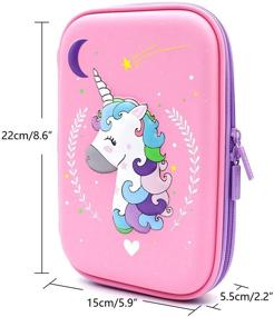 img 3 attached to 🦄 SOOCUTE Moon Unicorn Pencil Case with Pop-Out Design, Large Capacity Holder for Girls, Kids, Toddlers – Ideal for School, Office, College (Light Pink)