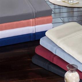 img 1 attached to 🛏️ Luxurious King Size Ivory 300-Thread Count Modal Sheet Set with Deep Pockets - 4 Piece Set