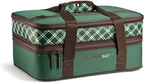 img 4 attached to 🍽️ Rachael Ray 5051RR2797 Lasagna Lugger: Forest Green Plaid, 16.5 x 10.75 x 6.5 - Conveniently Transport Your Lasagna