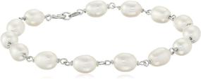 img 2 attached to 💎 Exquisite Sterling Silver and White Freshwater Cultured Pearl Jewelry Set – Bracelet, Necklace, and Earrings