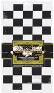 beistle 50938 bkw checkered tablecover logo