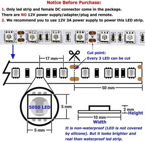 img 4 attached to 💡 Innovative Blue LED Strip Light - iNextStation 16ft/5m SMD5050 300 LEDs - 12V Flexible Cuttable Non-Waterproof LED Tape (Power Plug/Adapter Not Included)