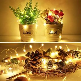 img 2 attached to 🌟 36-Pack of Smilingtown Starry Fairy String Lights, 20 LEDs per Strand, 7.2ft Firefly Copper Wire Lights - Battery Powered for Wedding Party, Table Centerpiece, Halloween, Christmas Decorations - Warm White