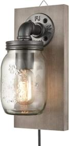 img 3 attached to 🏮 Rustic Mason Jar Wall Sconce Hanging Wall Light with Plug-in Option