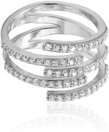 💍 серебряное кольцо с кубическим цирконием в виде спирали, размер 5-9 – идеальное для рождества, нового года, свадьбы, помолвки, дня святого валентина и женского дня логотип