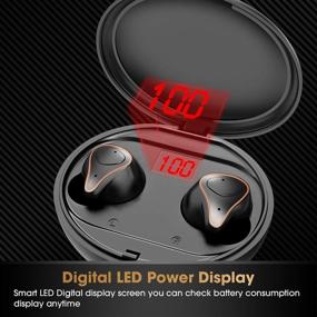 img 1 attached to 🎧 NYZ Wireless Earbuds 2021 Upgraded - True Wireless Bluetooth Earbuds with Hi-Fi Stereo Bass, LED Display Charging Case, Mic, CVC 8.0, and In-Ear Protection for Work, Travel, Gym