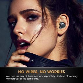 img 3 attached to 🎧 NYZ Wireless Earbuds 2021 Upgraded - True Wireless Bluetooth Earbuds with Hi-Fi Stereo Bass, LED Display Charging Case, Mic, CVC 8.0, and In-Ear Protection for Work, Travel, Gym