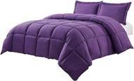 🌟 premium purple all season comforter set: hypoallergenic plush microfiber fill, twin size with matching pillowcases logo