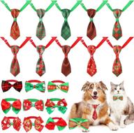 20-piece christmas dog ties: adjustable small pet bow tie and neckties for the festive season - ideal dog/cat collar grooming accessories logo