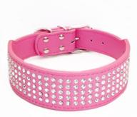 🐶 btdcfy rhinestone dog collar - 2" wide pu leather with crystal diamonds, 5 rows sparkling crystals, for medium and large dogs logo