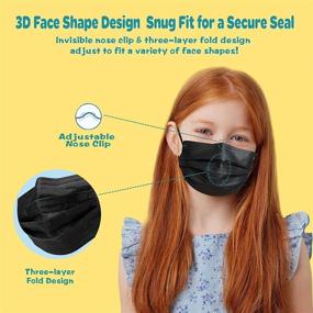 img 1 attached to 🌈 Breathable Multicolor Protective Masks for Children - Disposable