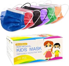 img 4 attached to 🌈 Breathable Multicolor Protective Masks for Children - Disposable