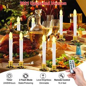 img 1 attached to 8 Pack Flameless Taper Candles with Timer Remote, Battery Operated LED Candle Lights for Christmas Window Decorations, Electric Window Lights with Suction Cups