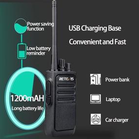 img 2 attached to 📻 Retevis RT17 Long Range Walkie Talkies, Rechargeable Two Way Radios with Charger Base, Portable 2 Way Radios for Adults School Church Business Construction(6 Pack) - With Earpieces Mic