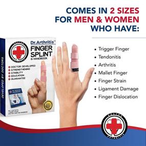 img 1 attached to 🤲 Dr. Arthritis Finger Splint and Handbook: Effective Trigger Finger Brace for Straightening Pinky and Other Fingers - Adjustable Support for Index, Middle, Ring, and Pinky Finger - Comfortable Padded Splint, S/M Size