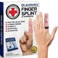 🤲 dr. arthritis finger splint and handbook: effective trigger finger brace for straightening pinky and other fingers - adjustable support for index, middle, ring, and pinky finger - comfortable padded splint, s/m size логотип