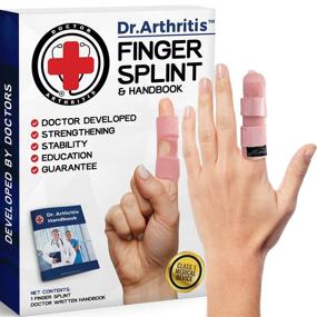 img 4 attached to 🤲 Dr. Arthritis Finger Splint and Handbook: Effective Trigger Finger Brace for Straightening Pinky and Other Fingers - Adjustable Support for Index, Middle, Ring, and Pinky Finger - Comfortable Padded Splint, S/M Size