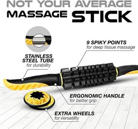 img 2 attached to Yes4All Muscle Massage Roller Stick for Fast Muscle Soreness Relief, Cramping, Tightness, Leg and Back Recovery - Ideal for Athletes, Crossfit, Yoga, PT, Post-Workout