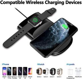 img 3 attached to 🔌 2-in-1 Wireless Charging Station Stand for iPhone 12/12 Pro/12 Pro Max/12 mini/11/11 Pro/SE/X/XR, with iWatch SE/6/5/4/3/2/Airpods 1/2/Pro - Includes QC 3.0 Adapter