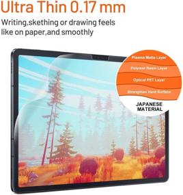 img 1 attached to 📱 [2 PACK] Paperfeel Screen Protector 12.4 inch for Samsung Galaxy Tab S7 Plus/Tab S7 FE 2021 - Matte, S Pen Compatible, Anti Glare