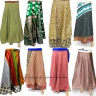 👗 rajwada-fashion wholesale lot of 5 saree magic wrap around reversible long skirts for women with two layers logo