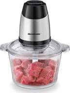 🍽 homeleader 8-cup electric food chopper: efficiently grind meat, vegetables, fruits, and nuts with a powerful 300w motor, stainless steel blades, and 2l glass bowl логотип