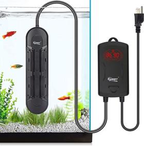 img 4 attached to 🐠 Гиджер Полностью погружной нагреватель для аквариума 500W/800W с внешним контроллером отображения температуры: Улучшенный двойной нагреватель из кварцевых труб для аквариумов от 65 до 190 галлонов, идеально подходит для морской и пресной воды